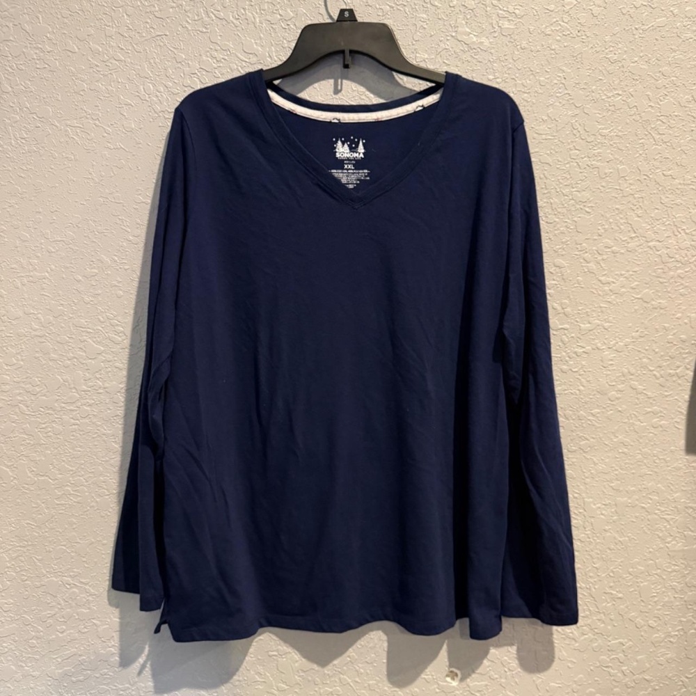 Sonoma Womens XXL Long Sleeve V Neck Sleep Shirt